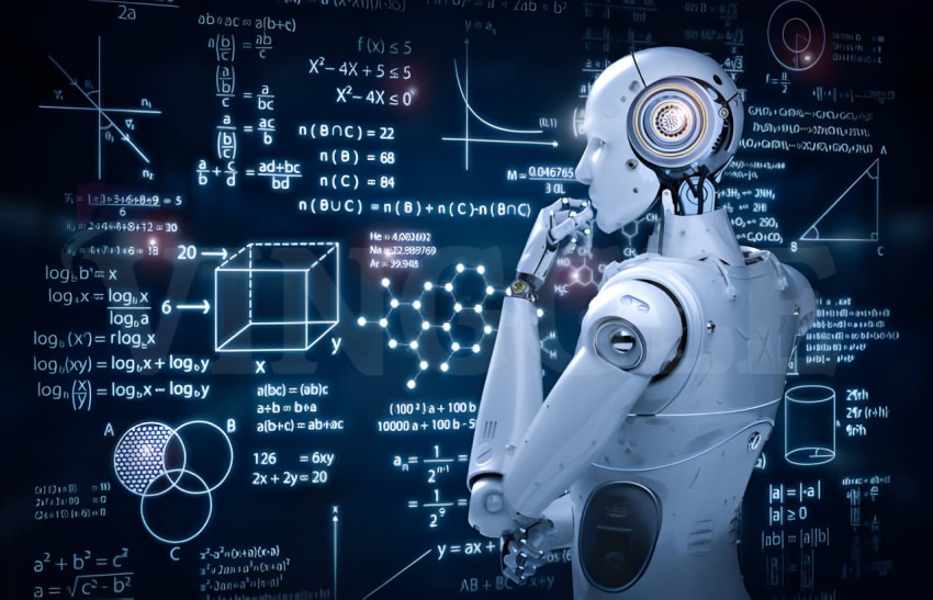 Artificial Intelligence Machine Learning Robot, Education Mathematics