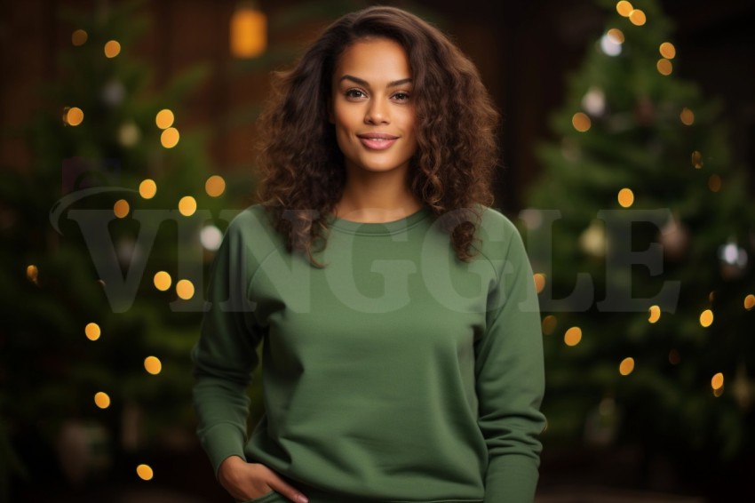 Christmas Green Gildan 18000 Sweatshirt Free Mockup