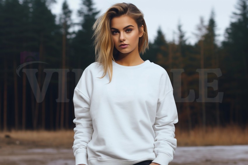 Winter Snow Gildan 18000 Free Sweatshirt Mockup