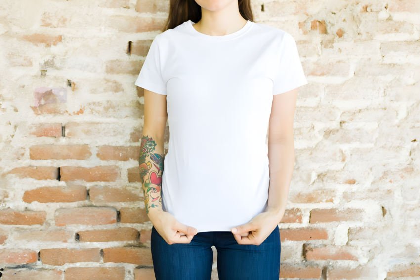 Woman White Tshirt Free Mockup Shirt