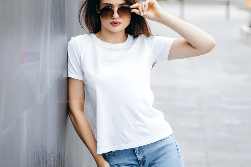 Woman White Free Tshirt Mockup