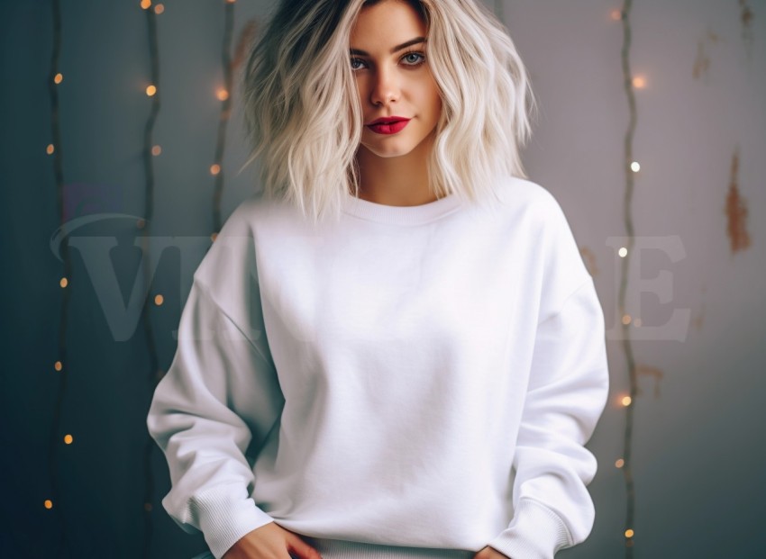 White Christmas Gildan 18000 Sweatshirt Free Mockup