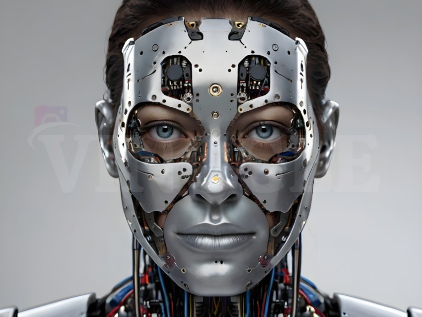 AI Robot Woman Cyborg Android Face