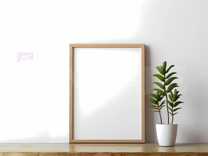 Wooden Wall Art Frame Free Mockup