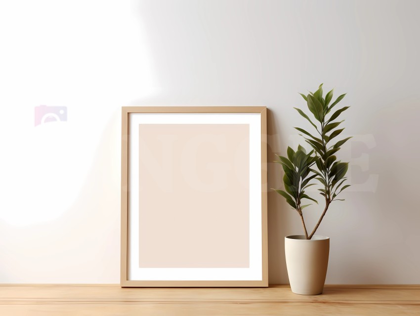 Wooden Wall Art Frame Free Mockup