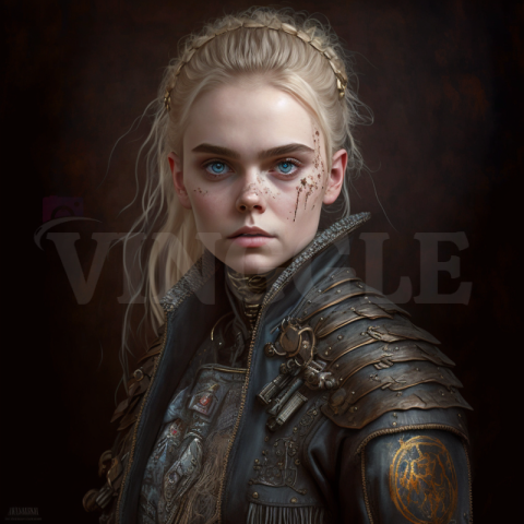 Cute Punk Scull Elle Fanning Mad Max Jacket AI ART