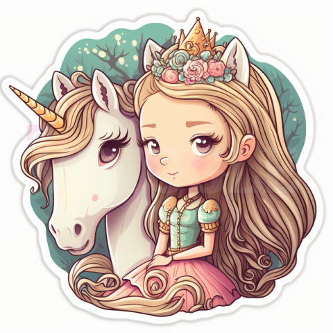 Free Princess Unicorn Sticker