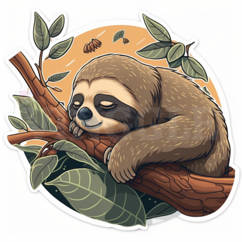 Sleeping Sloth Sticker