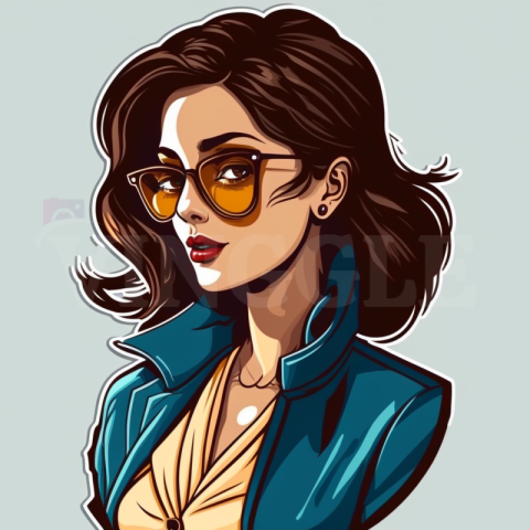 Beautiful Fashion Woman Sticker