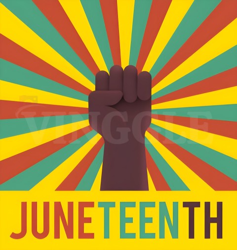 Juneteenth Holiday Raised Fist illustration