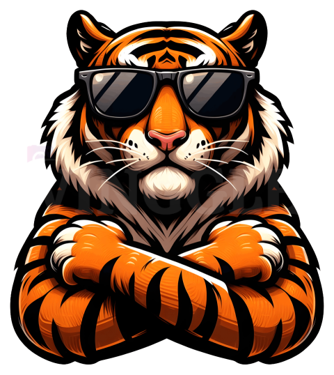 Tiger Sunglasses Illustration Free PNG