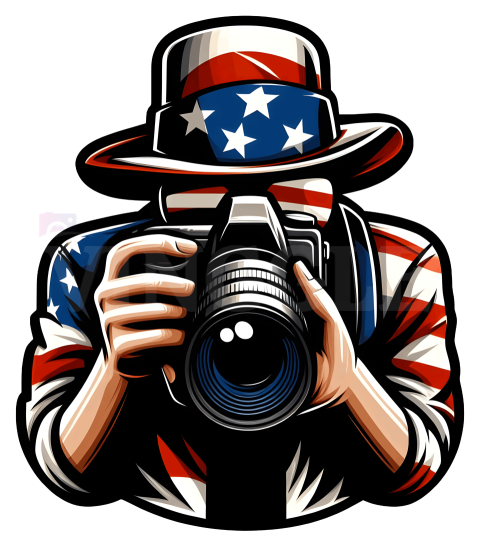 Patriotic USA Photographer Illustration Free PNG