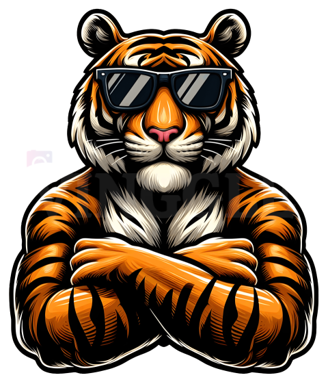 Tiger Sunglasses Free PNG Illustration