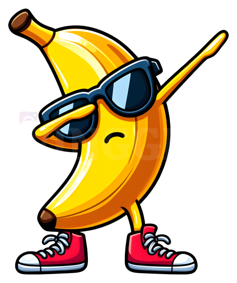 Banana Sunglasses Dabbing Free PNG Illustration