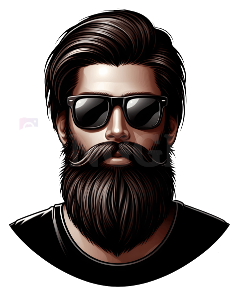 Dad with Beard and Sunglasses Free Png Illustration