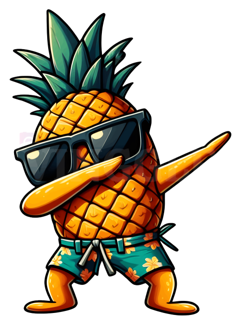 Summer Pineapple Sunglasses Dabbing PNG Illustration