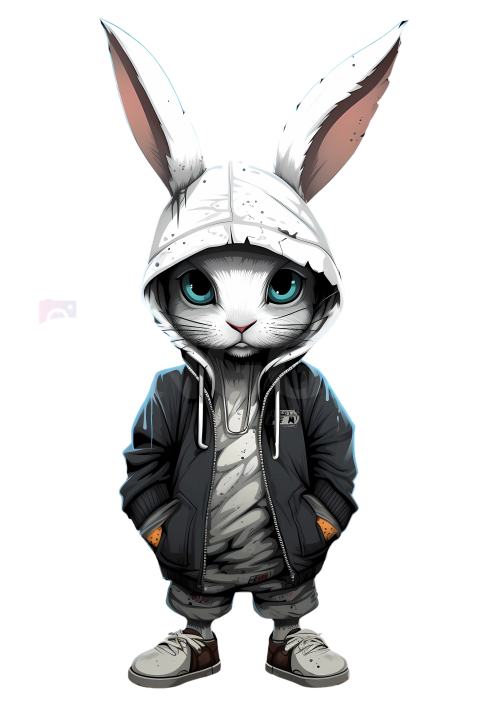 Cool HipHop Trendy Rabbit For Tshirt Design