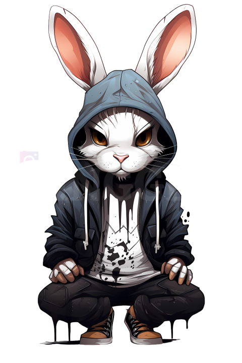 Cool HipHop Trendy Rabbit For Tshirt Design