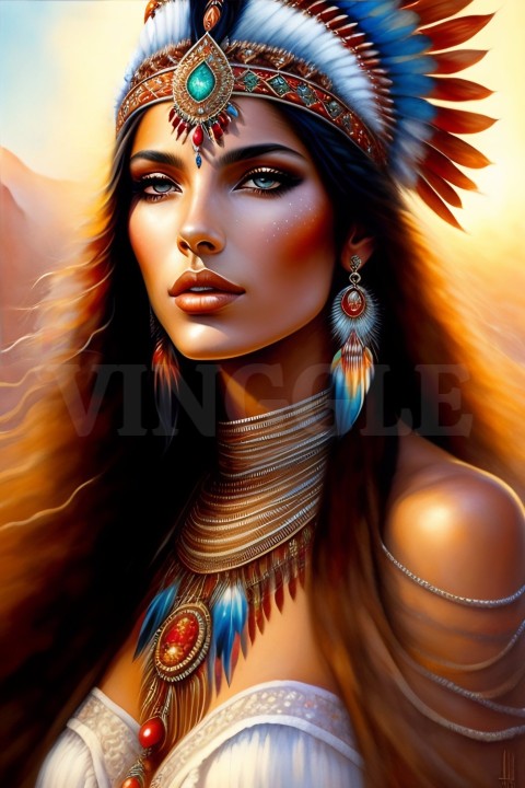 Beautiful Indian American  Princess AI ART