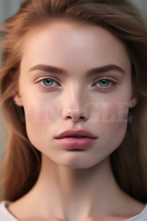 Portrait of a young beautiful woman with a Fresh and Soft Makeup