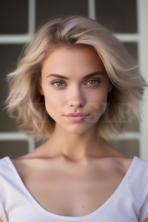 Portrait of a young beautiful woman with a Fresh and Soft Makeup