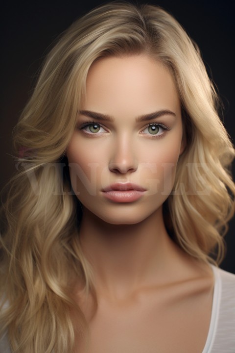 Portrait of a Young Beautiful Blonde Hair Woman