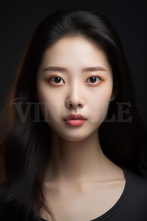 Portrait of a Young Beautiful Korean Girl