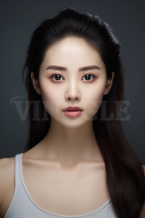 Portrait of a Young Beautiful Korean Girl