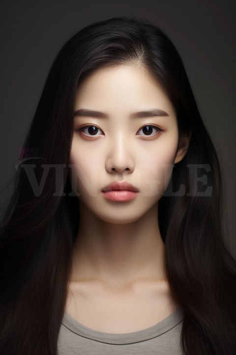 Portrait of a Young Beautiful Korean Girl