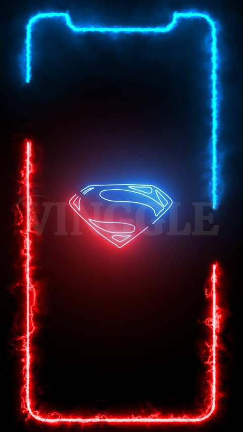 Superman Logo Neon HD Phone Wallpaper