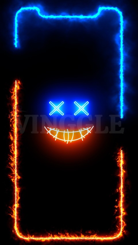 Joker Mask Neon Frame HD Phone Wallpaper