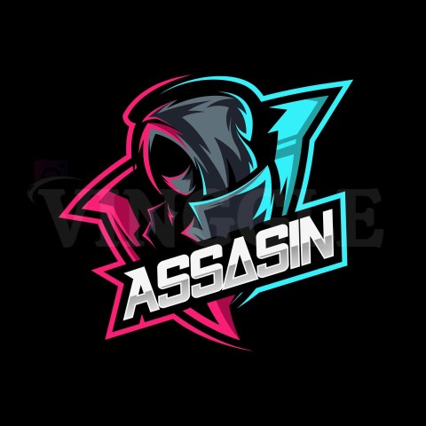 ASSASSIN NINJA MASCOT LOGO VECTOR ILLUSTRATION