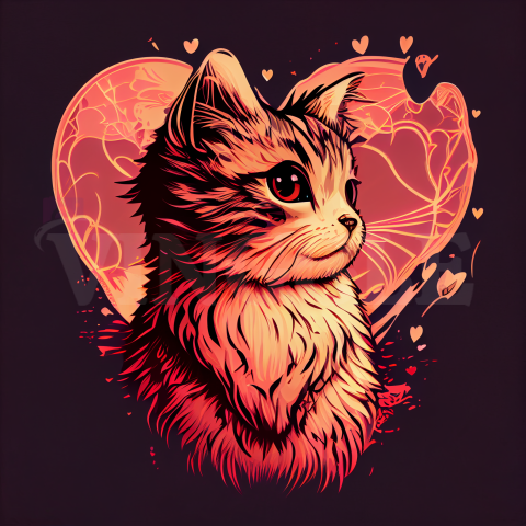 Cute Valentine Cat Design